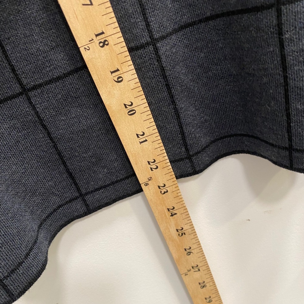 Eileen Fisher Sweater Womens M Grey Windowpane Merino Wool Boat Neck Knit Top - Picture 4 of 6